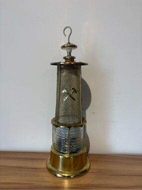 Brass Miners Lamp Accent Lantern decanter  - Gold Finish